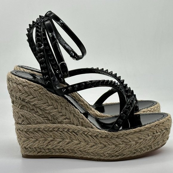 Christian Louboutin Black Studded Platform Sandals - Picture 8 of 16